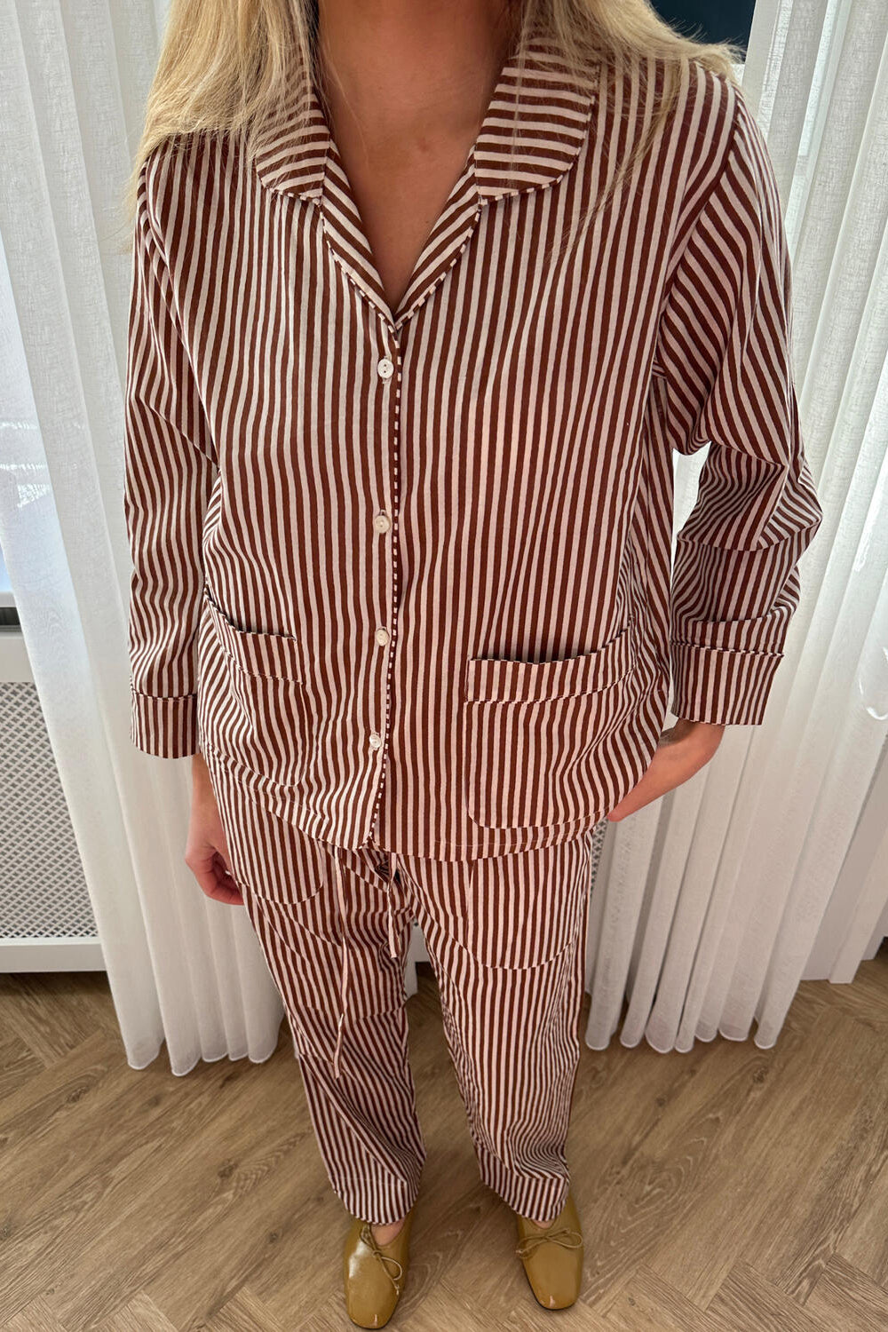 Nuit pyjamassæt - Brown Stripes